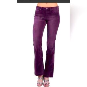DEAR JOHN high rise corduroy 5 pocket pants. Mulberry color, size 26. Flare leg.